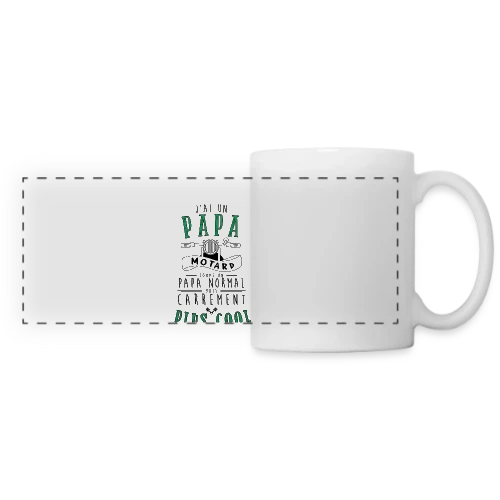 Mon Papa Motard : Le Plus Cool de Tous ! - Mug panoramique contrasté et blanc