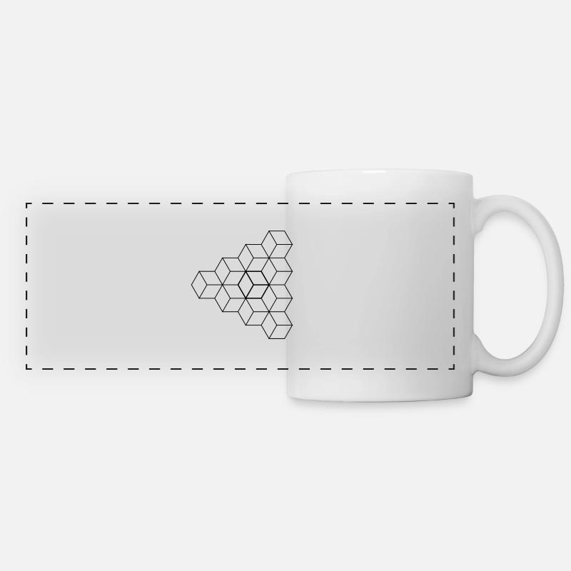 Triangle Cube Bold - Panoramic Mug - white