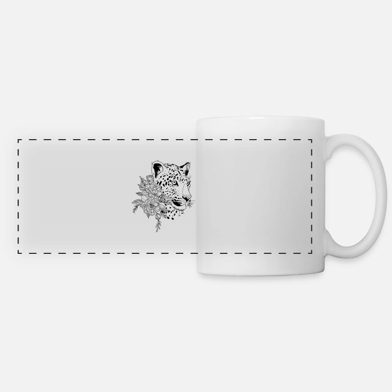 Guépard - Mug panoramique contrasté et blanc - blanc