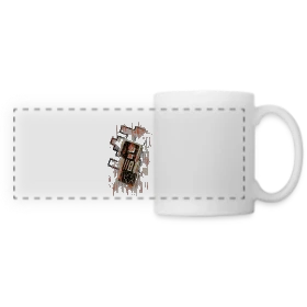 Maquette de Mug panoramique contrasté et blanc « Manette Rétro Floue NES » à imprimer et personnaliser