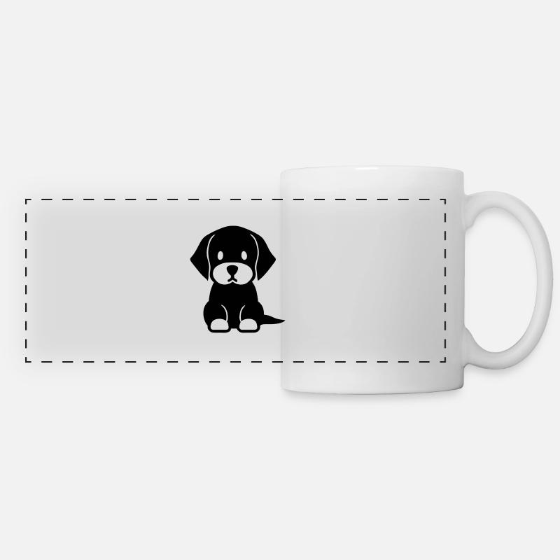 The faithful puppy - Panoramic Mug - white