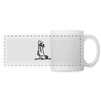 Girl with flower - Panoramic Mug - white - Front