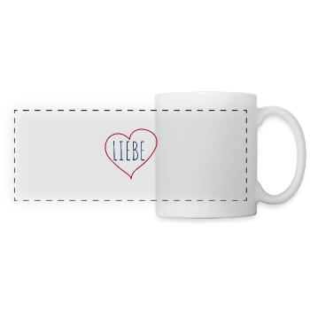 Liebe Herz - Mug panoramique contrasté et blanc - blanc - Devant