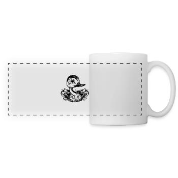 Petit canard mignon avec un gros bec - Mug panoramique contrasté et blanc - blanc - Devant