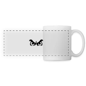 Owl eyes with stubborn gaze - Panoramic Mug - white - Front