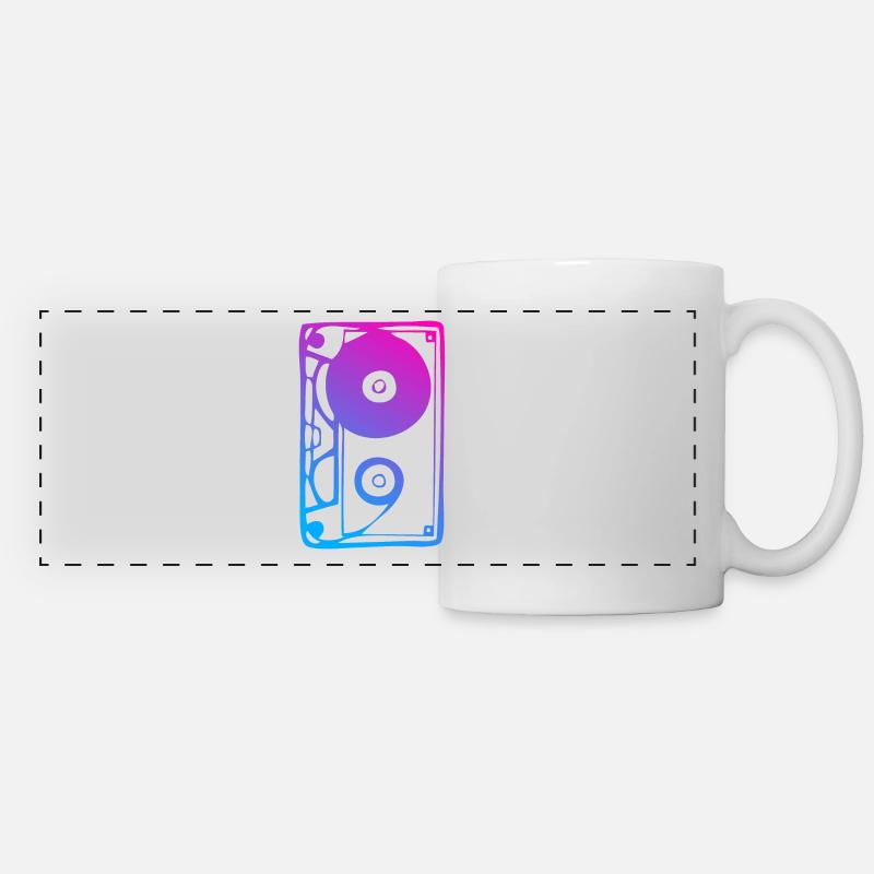 Music cassette gradient 80s 90s retro - Panoramic Mug - white