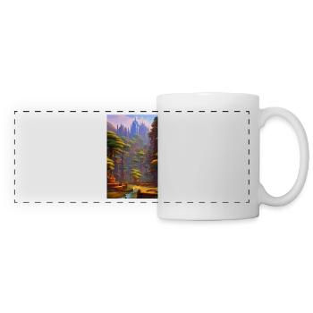 Un monde dystopique oublié - Mug panoramique contrasté et blanc - blanc - Devant
