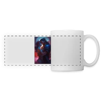 Romance passionnée et amour vif / vif - Mug panoramique contrasté et blanc - blanc - Devant
