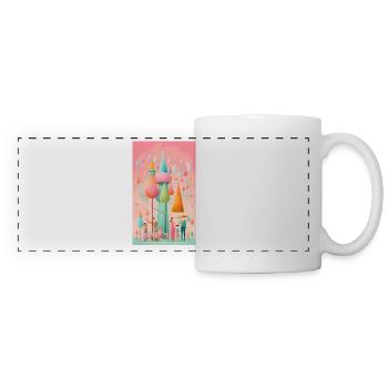 Famille de formes colorées - Mug panoramique contrasté et blanc - blanc - Devant