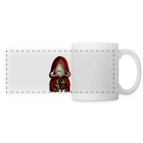Maquette de Mug panoramique contrasté et blanc « Le Petit Chaperon Poulpe » à imprimer et personnaliser