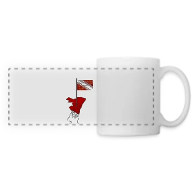 Maquette de Mug panoramique contrasté et blanc « T-shirt Drapeau Alsace Emblème Régional » à imprimer et personnaliser