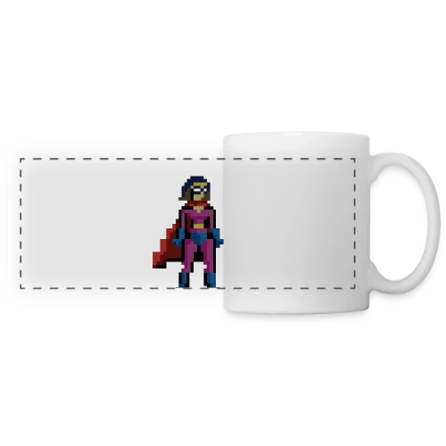 Super-Héroïne Pixel Anna - Mug panoramique contrasté et blanc
