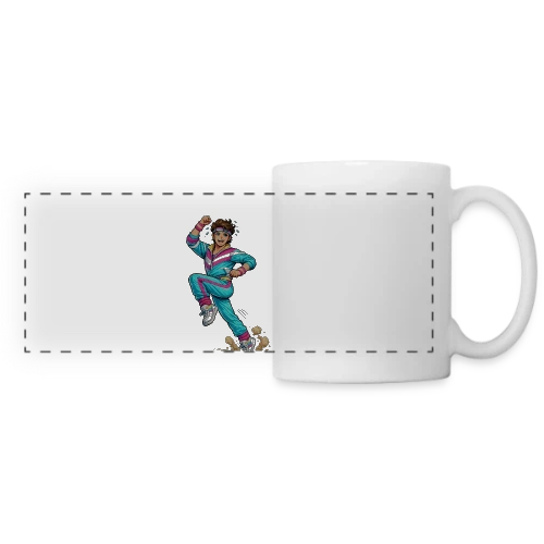 L'Homme Aérobic Déchaîné - Mug panoramique contrasté et blanc