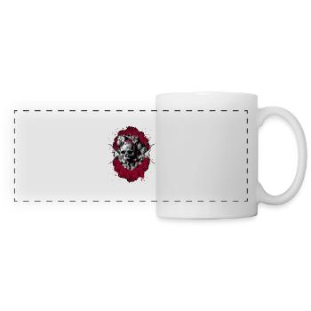 Rosen Totenkopf Gothic Tod Schädel Totenschädel - Panoramatasse - Weiß - Vorne