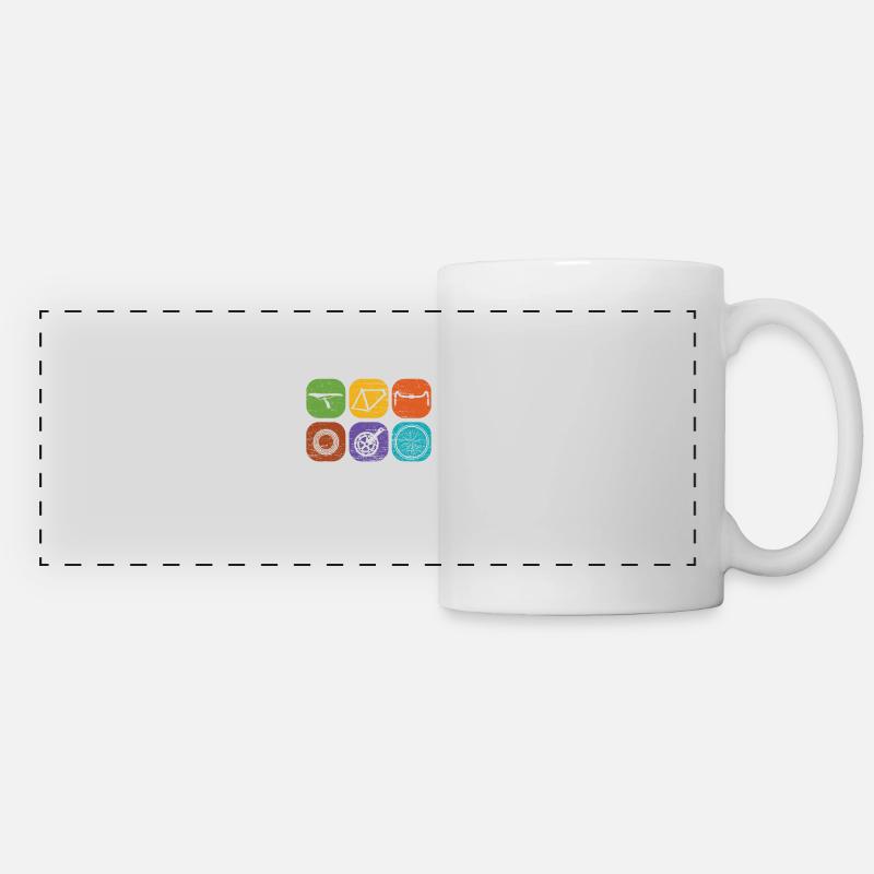 vélo - Mug panoramique contrasté et blanc - blanc