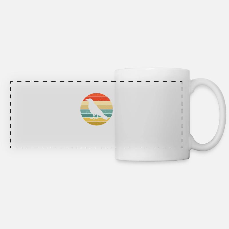 RETRO CROW - Panoramic Mug - white