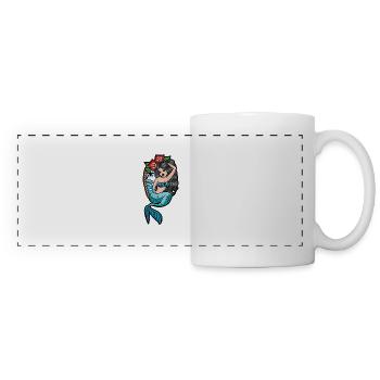 Sirène Tattoo - Mug panoramique contrasté et blanc - blanc - Devant