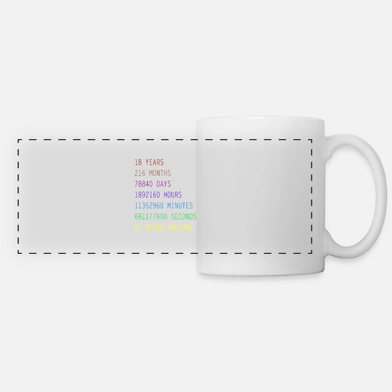 18 years birthday gift tshirt - Panoramic Mug - white