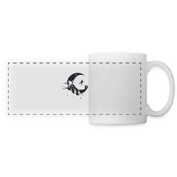 Climbing rock climbing moon - Panoramic Mug - white - Front
