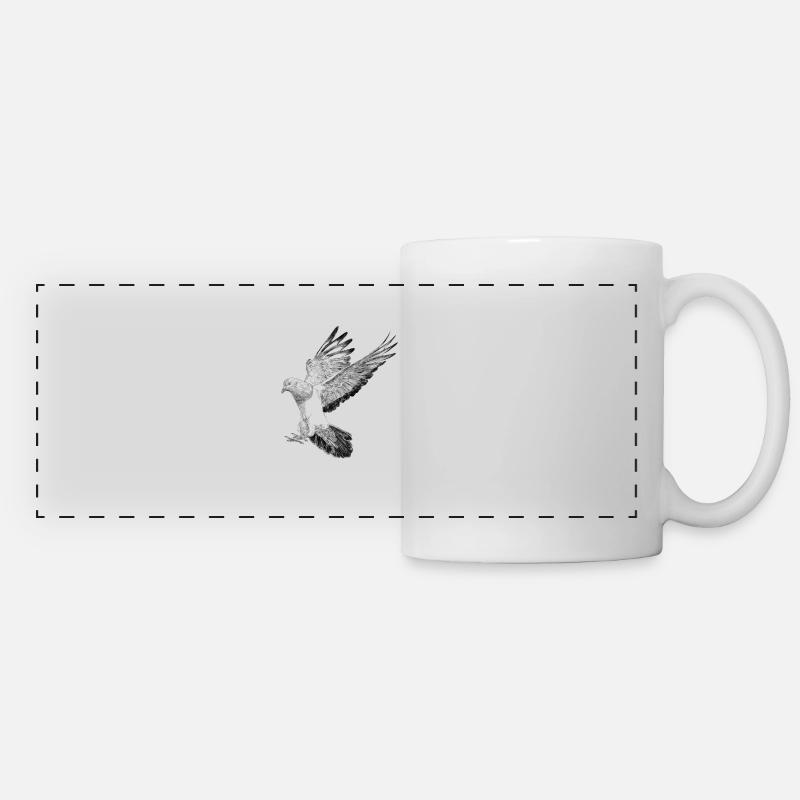 Pigeon volant - Mug panoramique contrasté et blanc - blanc