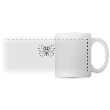 Papillon aztèque Maya Inca Toltèques - Mug panoramique contrasté et blanc - blanc - Devant