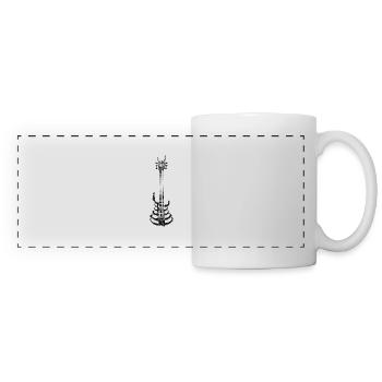 Rock & Roll Skeleton Guitar Music Lover - Panoramic Mug - white - Front