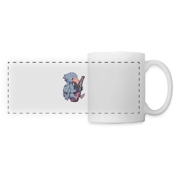 Cute shoebill playing a harp - Panoramic Mug - white - Front