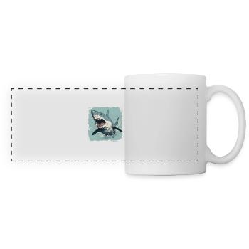 Great white shark vintage - Panoramic Mug - white - Front