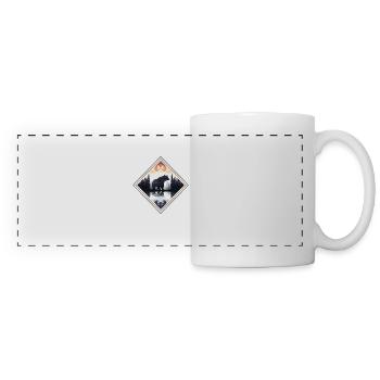 Abstrait Ours Dans Les Montagnes - Mug panoramique contrasté et blanc - blanc - Devant