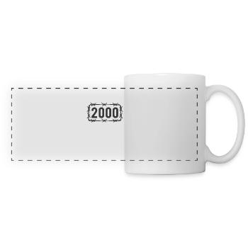 Anniversaire Vintage 2000 fil de fer barbelé - Mug panoramique contrasté et blanc - blanc - Devant