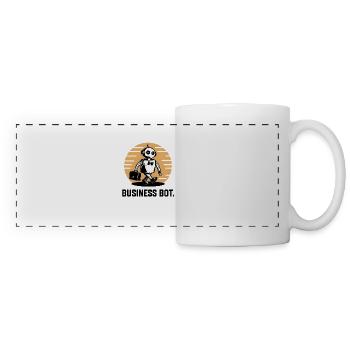 Robot with Bowtie and Briefcase - Business Bot Art - Panoramic Mug - white - Front