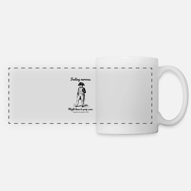 Se sentir nerveux pourrait bientôt devoir faire caca Napoléon - Mug panoramique contrasté et blanc - blanc