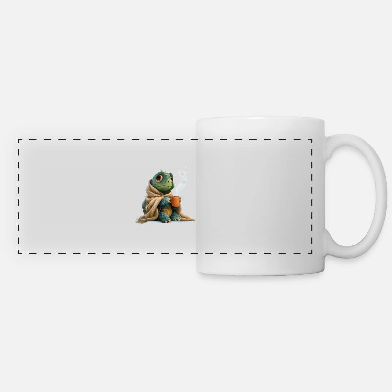 Coffee Turtle Design - Panoramic Mug - white