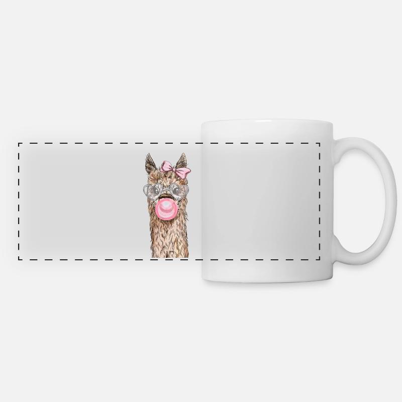 Lama lama alpaga no problemama probllama - Mug panoramique contrasté et blanc - blanc
