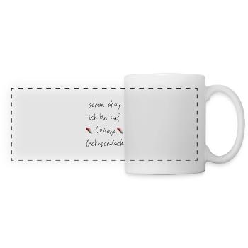 Büro lustiger Spruch Laune Geschenkidee Medikament - Panoramatasse - Weiß - Vorne