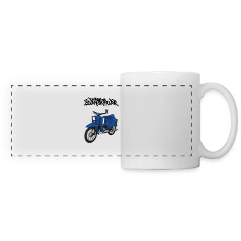 Schwalbe (blau) // Illustration - Panoramatasse - Weiß - Vorne