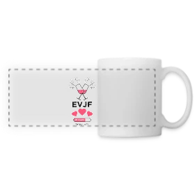 Maquette de Mug panoramique contrasté et blanc « EVJF en cours, patientez ! » à imprimer et personnaliser