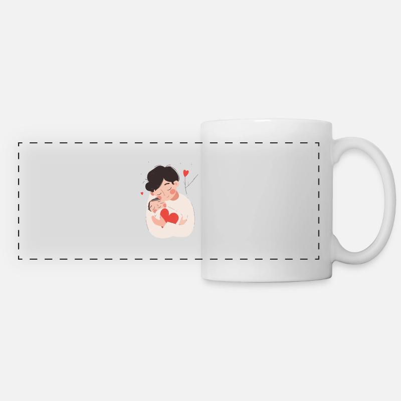 Father and son/daughter newborn - Panoramic Mug - white