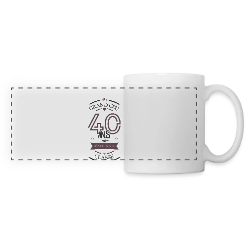 40 Ans d'Affinage : T-shirt Humour Anniversaire - Mug panoramique contrasté et blanc