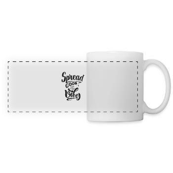 GOOD LIFE TIME LOVE HAPPY QUOTE BEAUTIFUL MOTIF - Panoramic Mug - white - Front