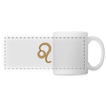 Leo Zodiac Symbol Two Tone Golden - Panoramic Mug - white - Front
