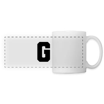 G - capital letter single, bold and serif - Panoramic Mug - white - Front