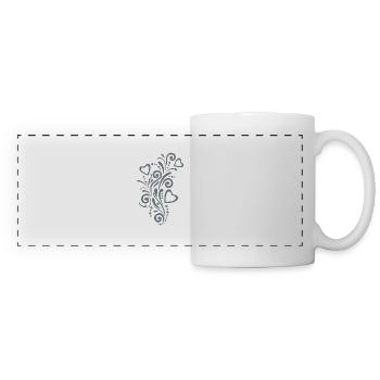 Decorative design with hearts - Panoramic Mug - white - Front