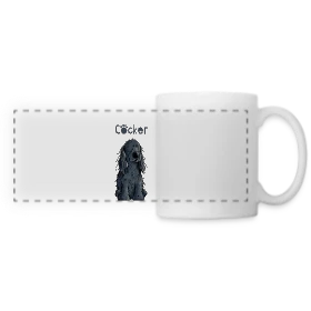 Maquette de Mug panoramique contrasté et blanc « Cocker Spaniel Amusant - Mon Chien Rigolo » à imprimer et personnaliser