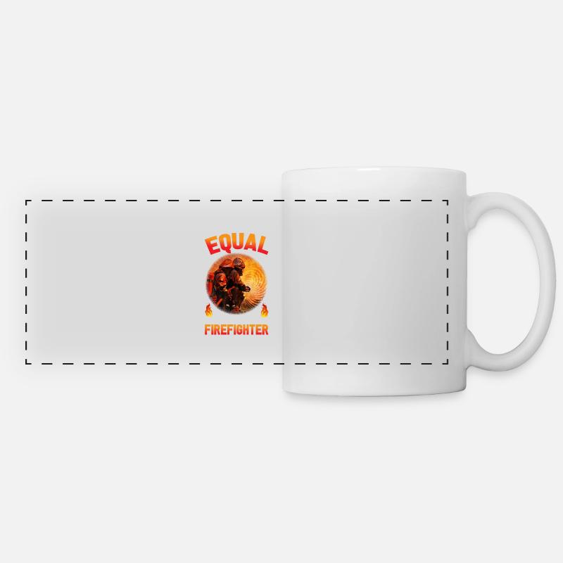 Fire Fighter I Pompier - Mug panoramique contrasté et blanc - blanc