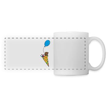 Bear in school bag - Panoramic Mug - white - Front