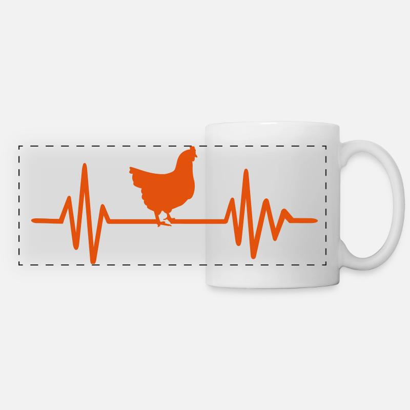 Poule - Mug panoramique contrasté et blanc - blanc