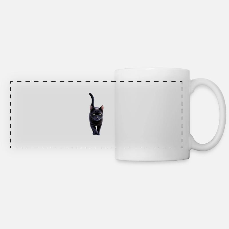 The Black Cat - Panoramic Mug - white