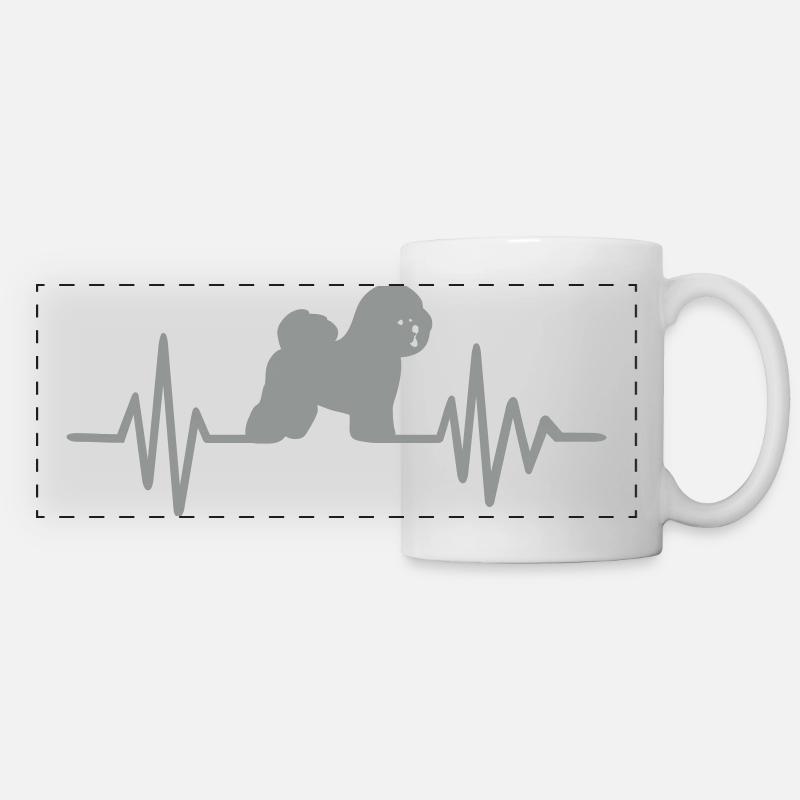 Bichon Frise - Mug panoramique contrasté et blanc - blanc