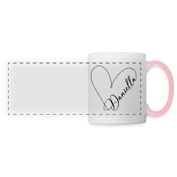 Daniella Name Herzlinie - Panoramatasse - Weiß/Pink - Vorne